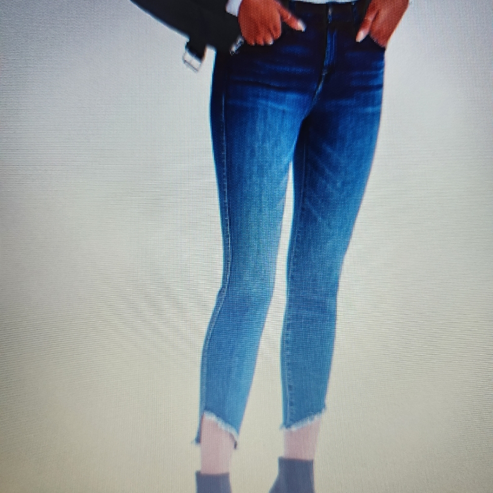 7 FOR ALL MANKIND 25 Ankle skinny with frayed angled hem in glam medium